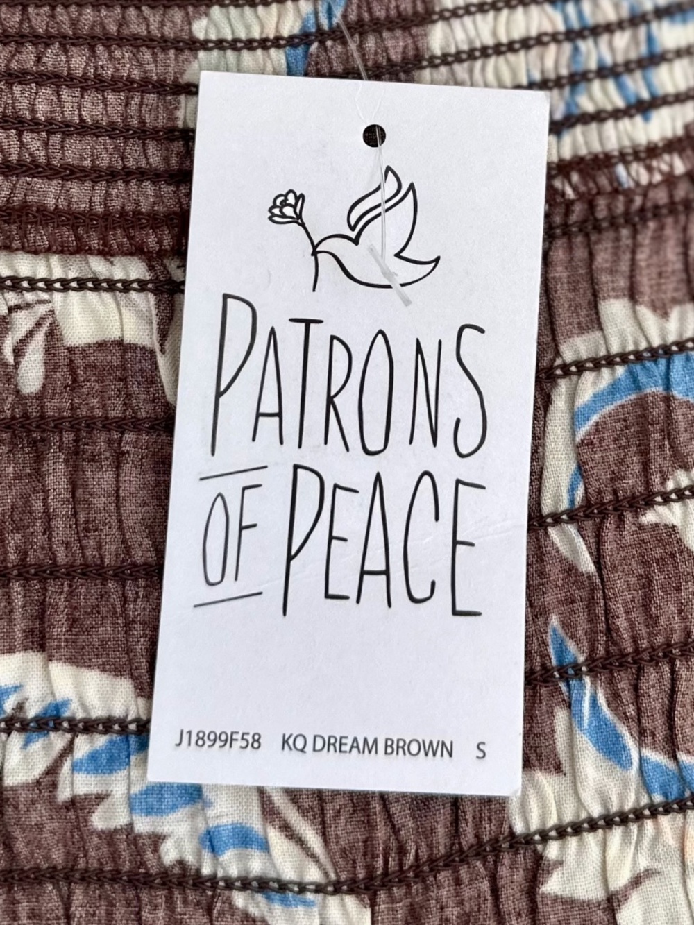 🤎 Patrons of Peace Floral Smocked Wide-Leg Jumpsuit – Dream Brown – Size Small - Picture 9 of 11